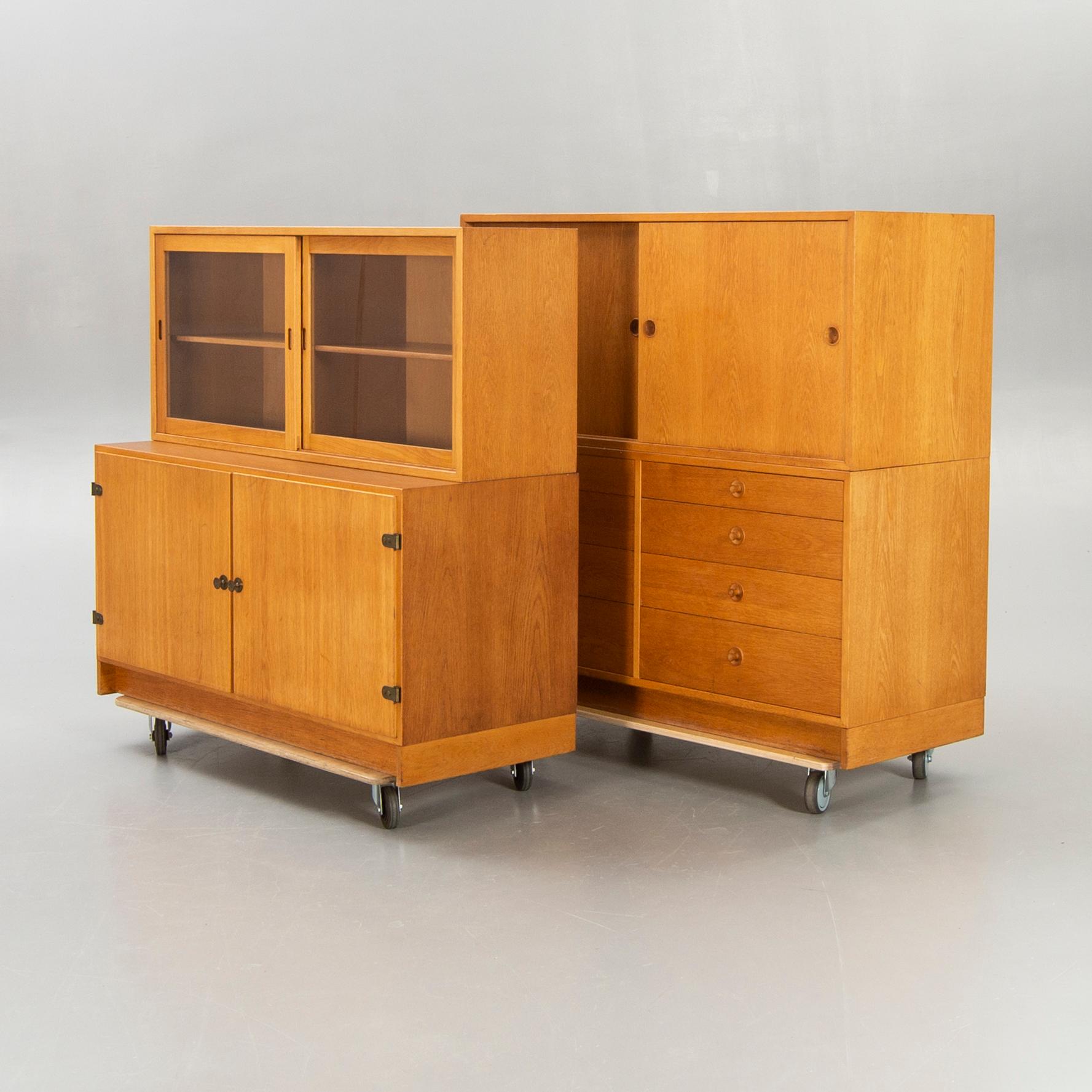 Børge Mogensen, "Öresund", Bookshelf / Sideboard, 4 parts, 1960s, oak.