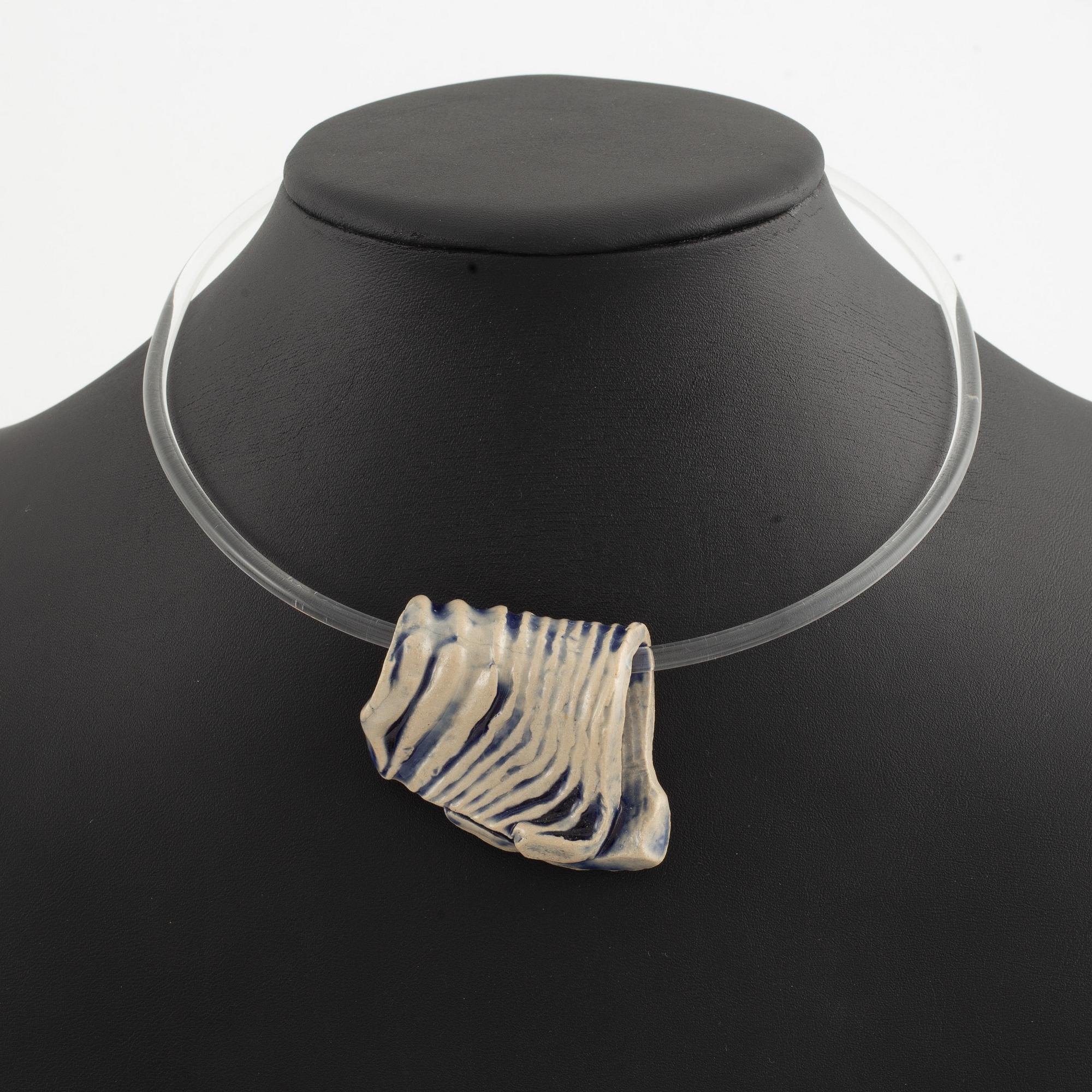 Siv Lagerström, necklace, two pieces, acrylic plastic and stoneware.