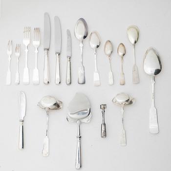 A Finnish silver cutlery, 'Musslan', including with mark of Kultakeskus Oy, Hämeenlinna 1960 (68 pieces).