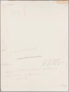 ULF RAHMBERG, mixed media on paper, signed with monogram and dated 11990-91 on verso.