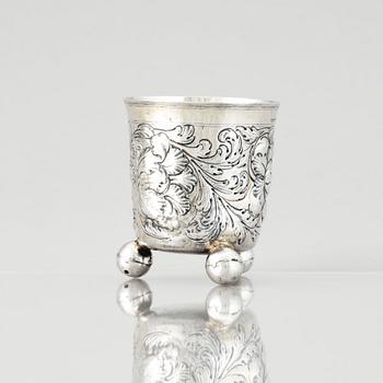 A German baroque parcel-gilt silver beaker, marked Heinrich Gottfried Anton Hammon, Nürnberg (1682-1684/1723).