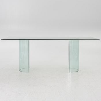 Dining table, glass, contemporary.