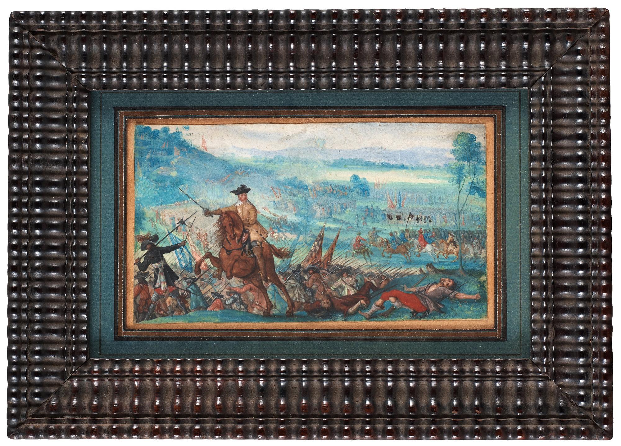 Friedrich Brentel I, King Gustaf II Adolf (1594-1632) at the battle of Lützen 1632.