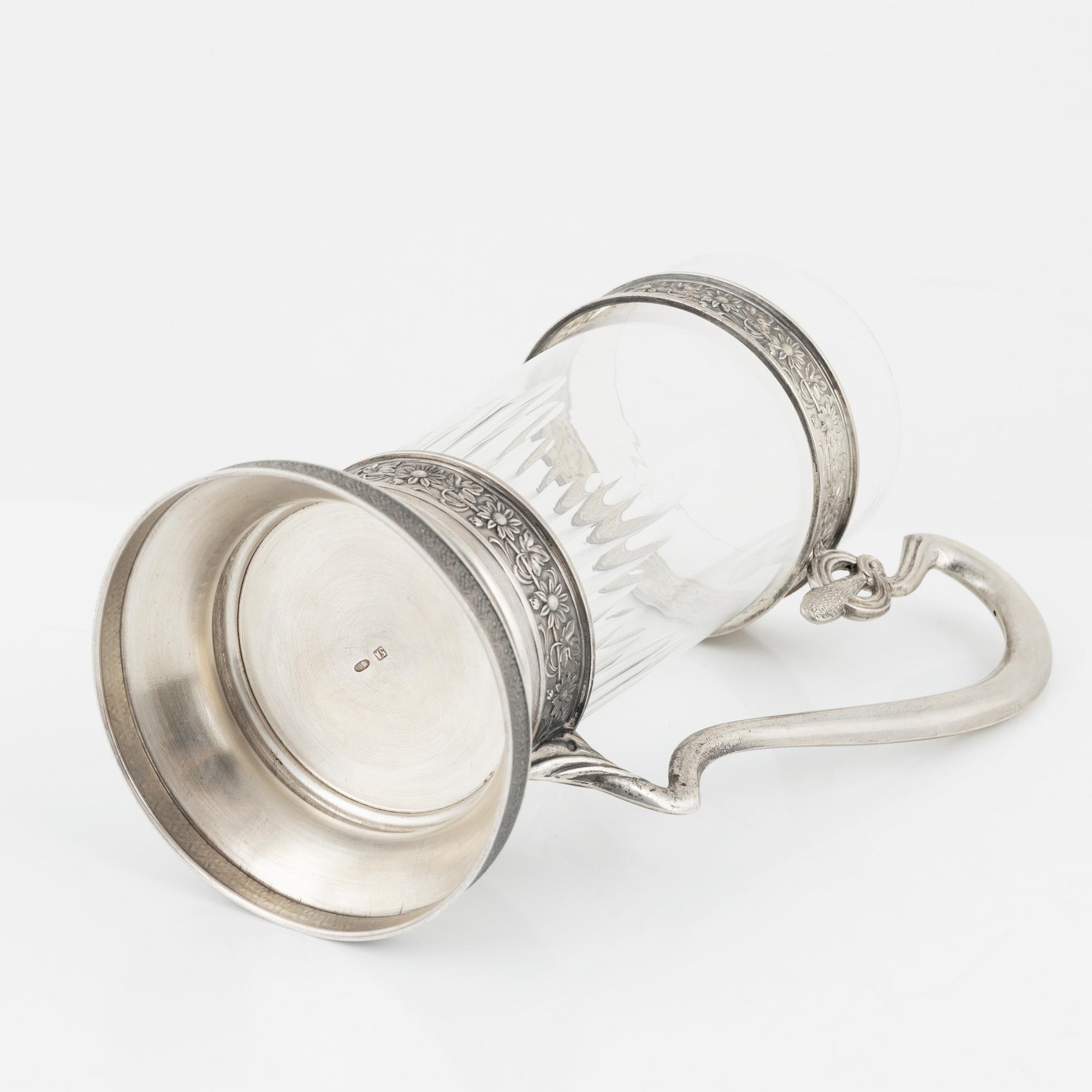 A Russian Silver Teaglass Holder, Moscow 1908-26.