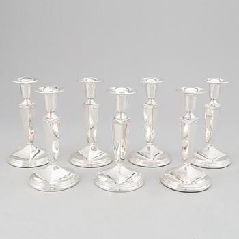 Seven silver candlesticks, GAB, Stockholm, 1957-66.