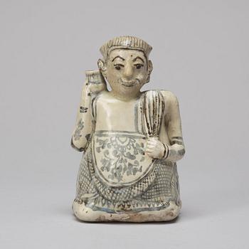 A Sawankhalok figurine/joss stick holder, 15th/16th Century.