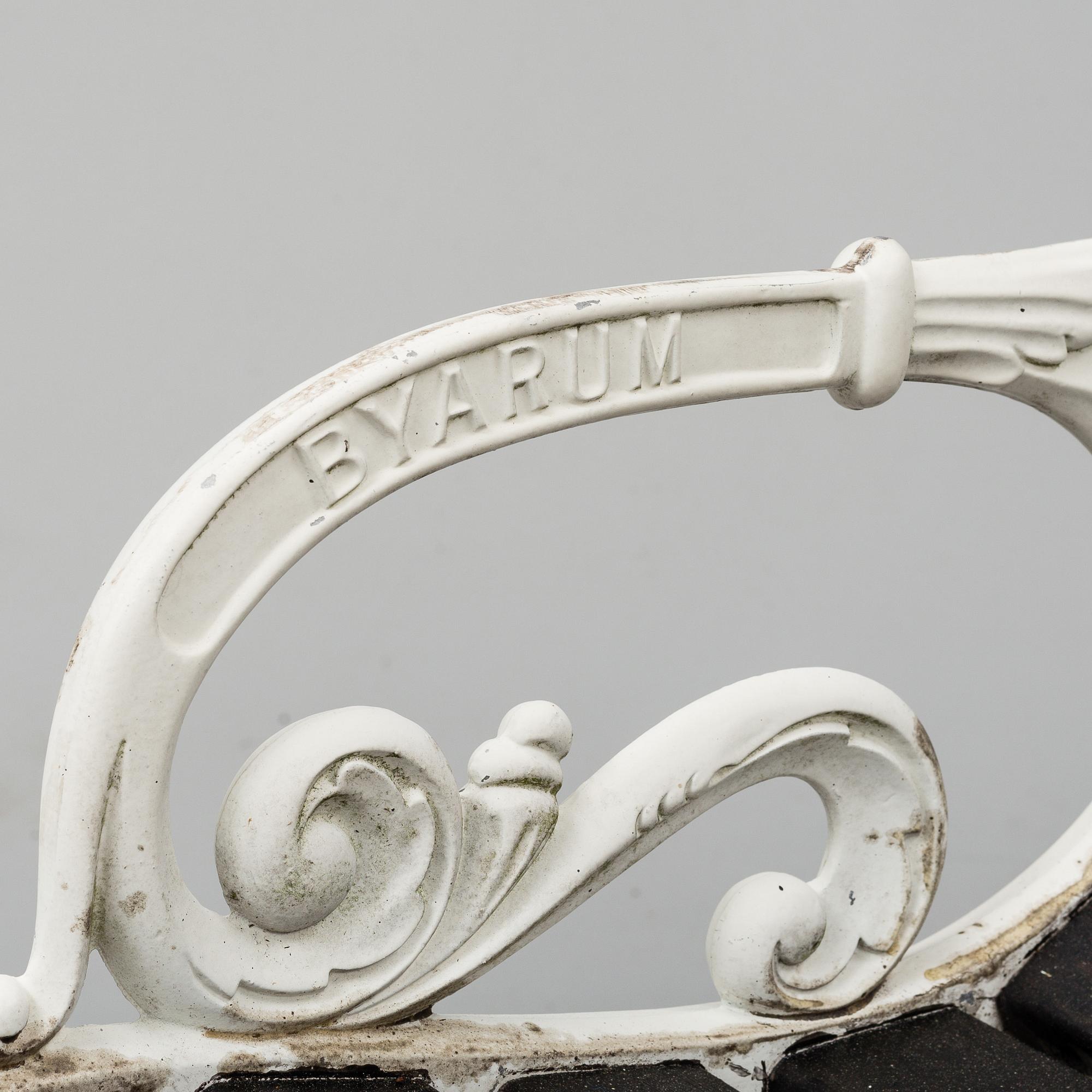 A pair of garden armchairs, Byarum.