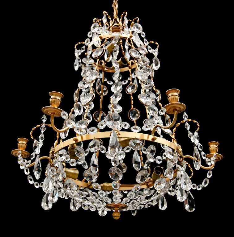 LJUSKRONA, gustaviansk stil, 1900-talets mitt. Höjd 85 cm.