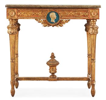 409. KONSOLBORD. Gustavianskt stockholmsarbete, 1700-talets slut.