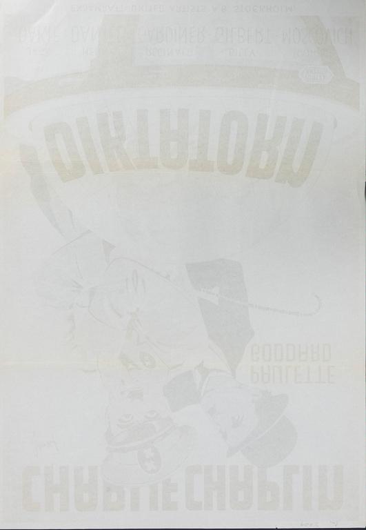 Eric Rohman, a vintage movie poster, 'Diktatorn (The Great Dictator)', 1945.