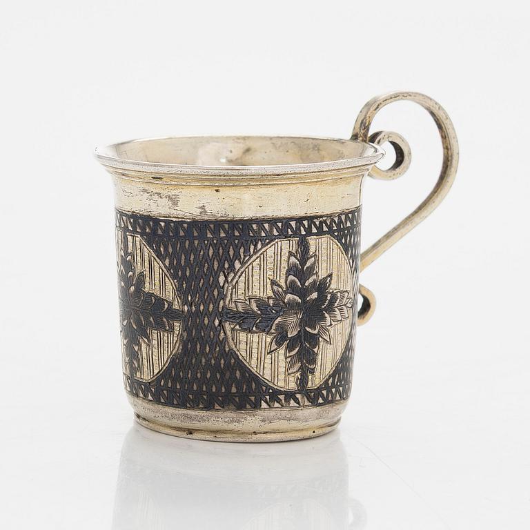 Charka, parcel-gilt silver and niello, Moscow, Russia first half/mid-19th century. Unidentified master.