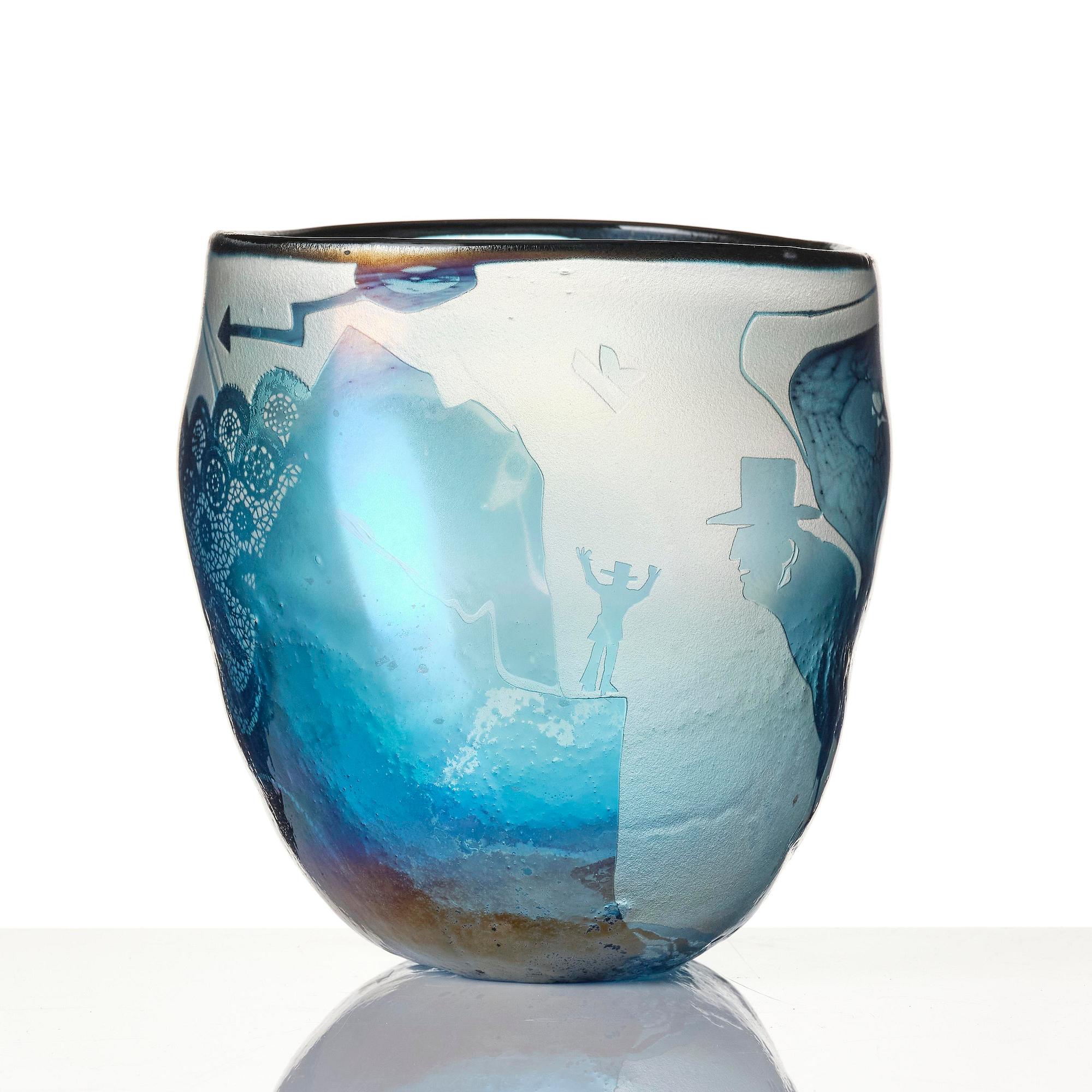 Bertil Vallien, a unique glass vase, Kosta.