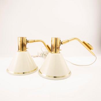 Wall lamps, a pair of Örsjö lighting from the late 20th century.