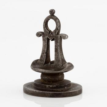 An engraved steel seal stamp for the noble family Stiernheim, early 18th century.