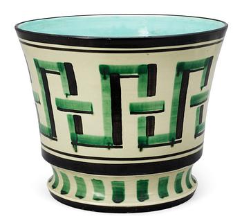 827. An Ewald Dahlskog faiance flowerpot, Bo Fajans/ Gefle, Sweden 1930's.