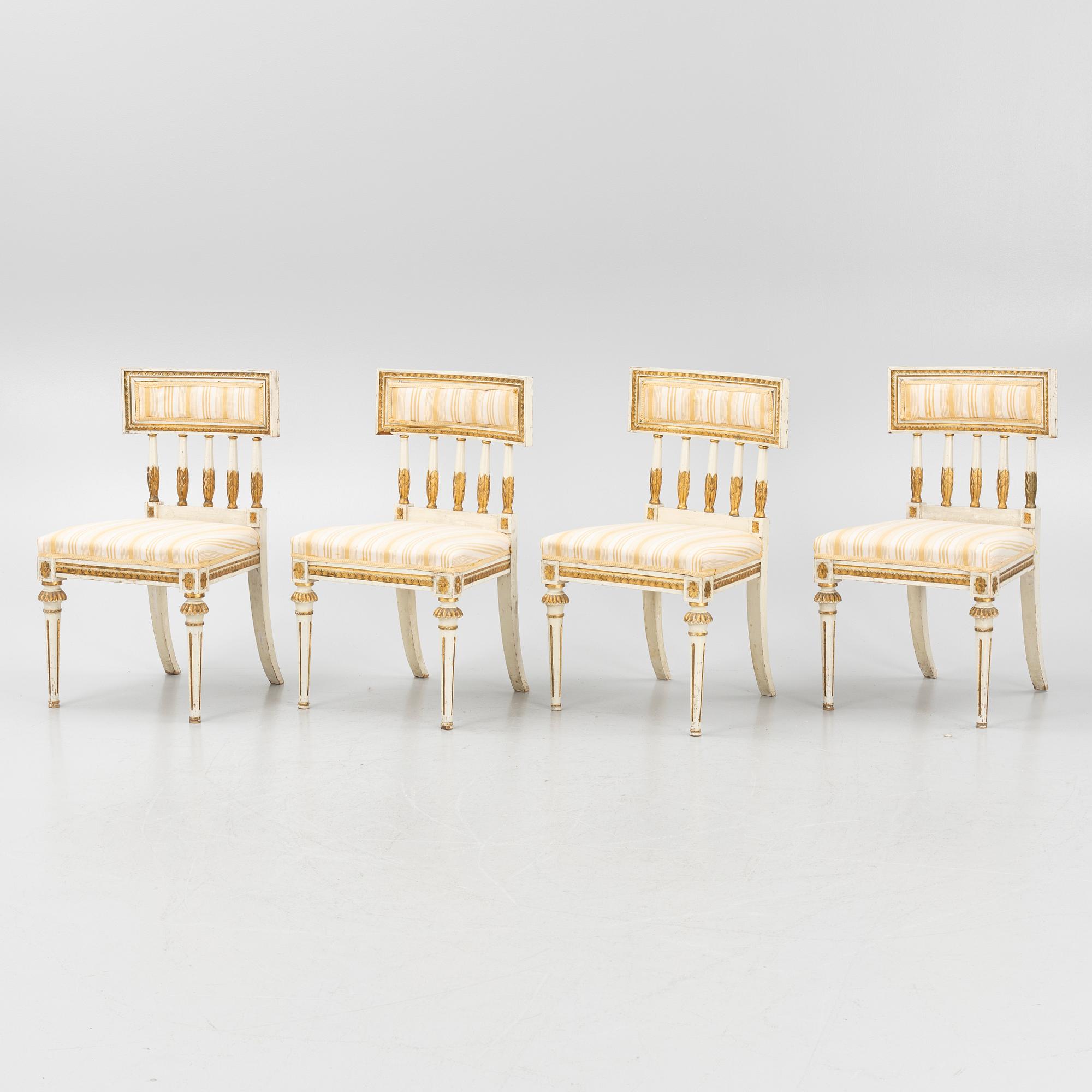 A set of four late Gustavian-style chairs, circa 1900.