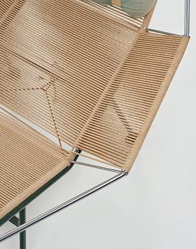 Hans J. Wegner, a 'Flag Halyard' easy chair, Getama, Denmark.
