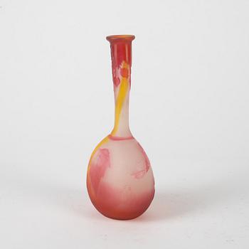 Emile Gallé, vase, glass, Art Nouveau, Nancy, France, early 20th century.