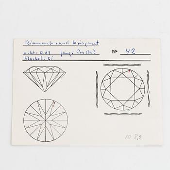 Briljantslipad diamant 0,69 ct.