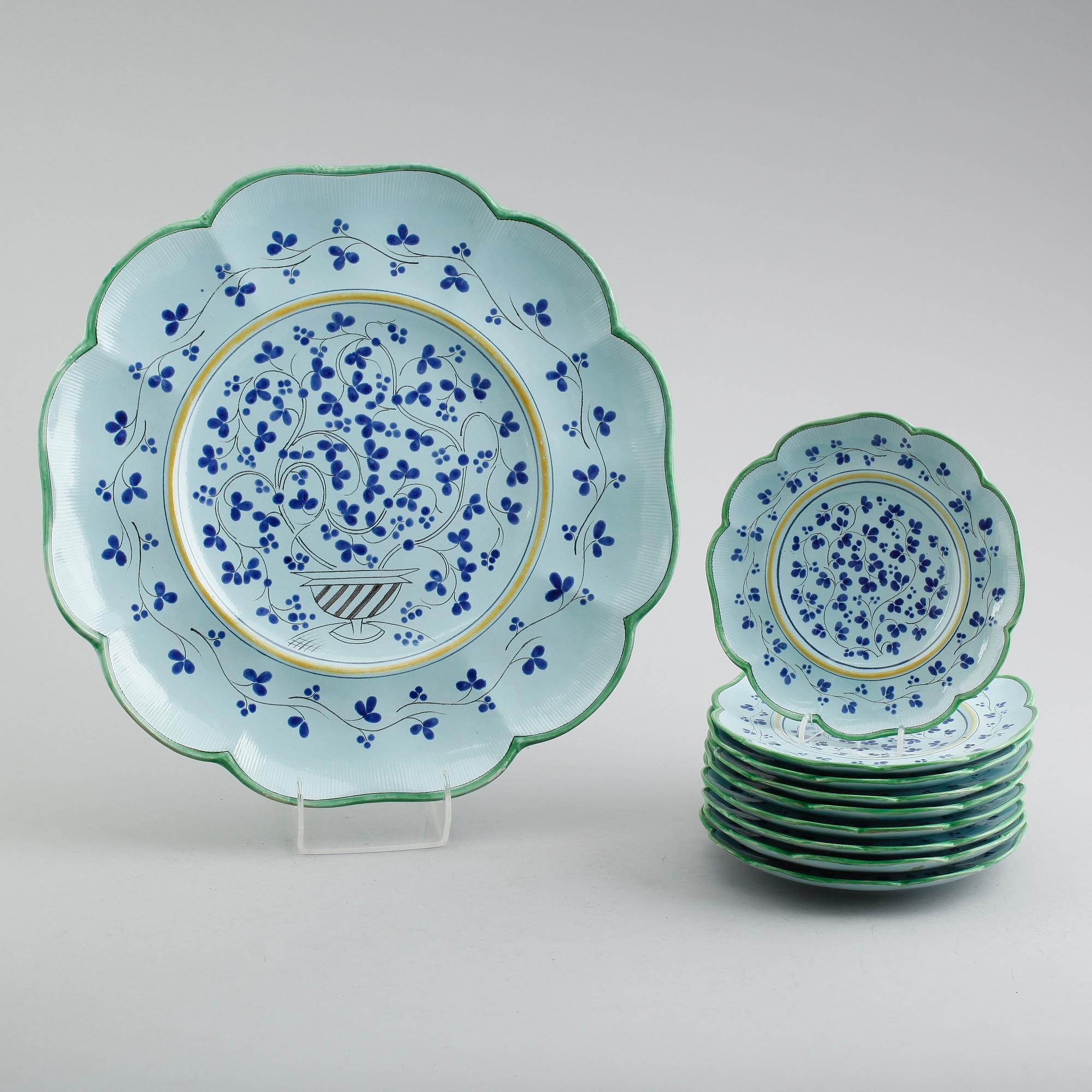 FRUKTSERVIS, 10 delar, flintgods, Gefle, 1900-talets första hälft.