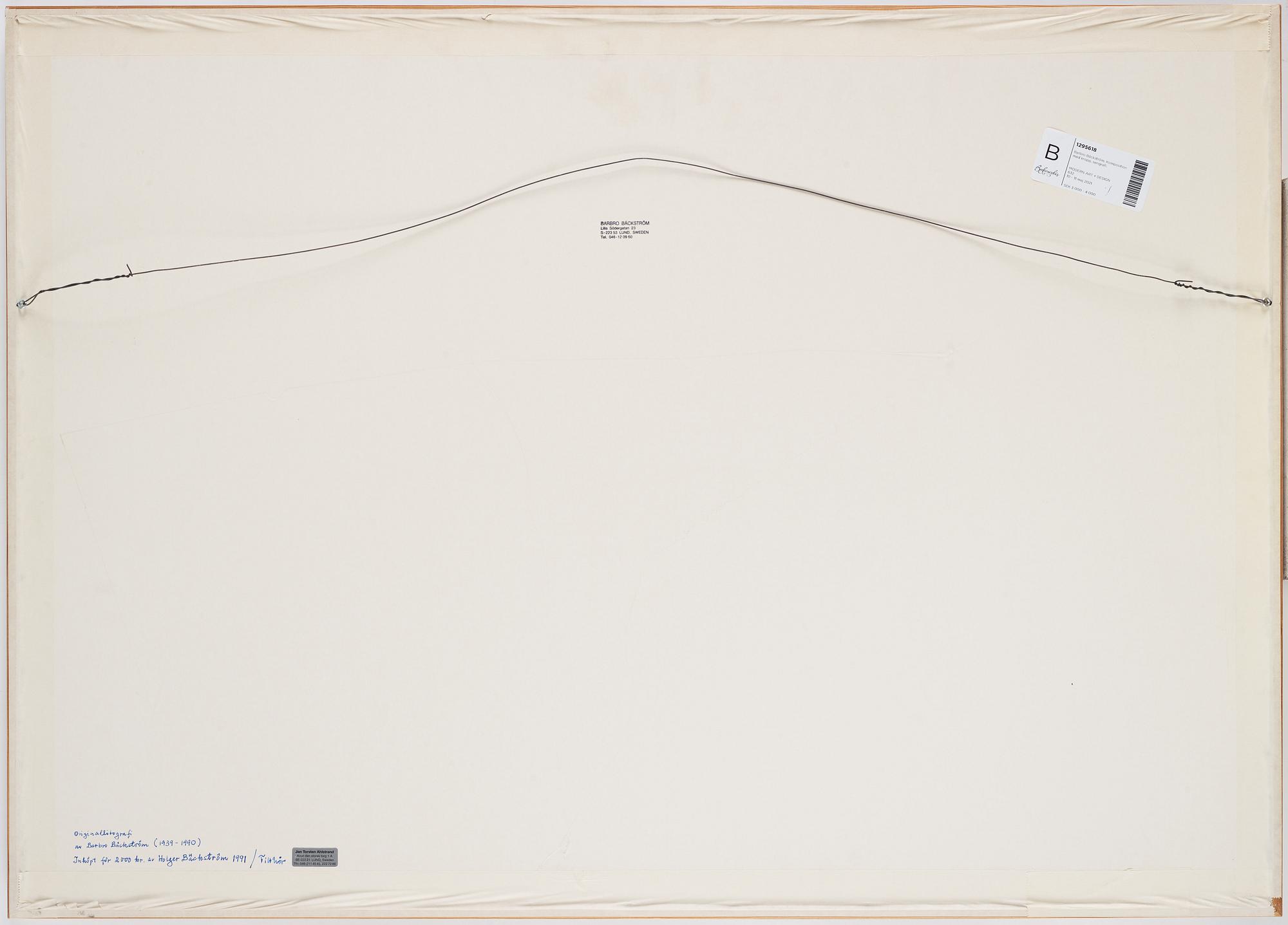Barbro Bäckström, lithograph, signed and dated -78.