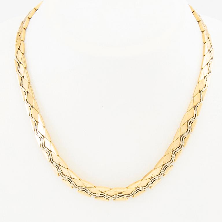 Necklace, 18K two-tone gold fantasy link.