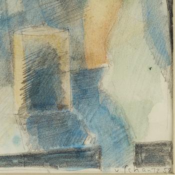 Philip von Schantz, watercolor, signed and dated -58.