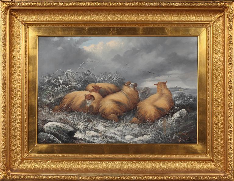 JOHN W MORRIS, tillskriven, olja på duk, signerad.