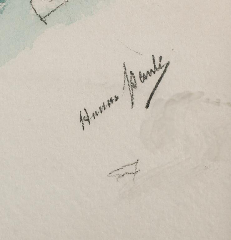 HANNA HIRSCH PAULI, akvarell, signerad.