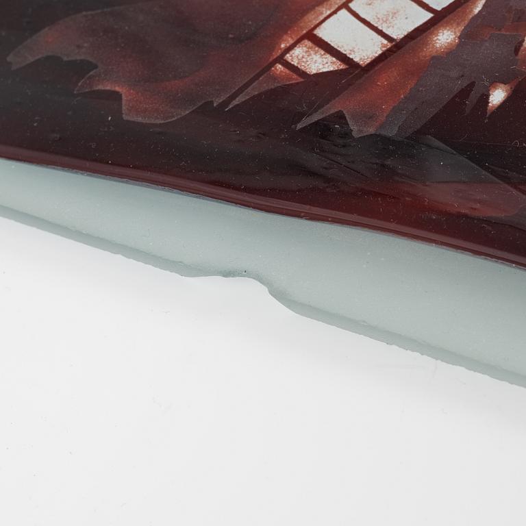 Jean Paul Raymond, relief, glas, signerad och daterad 92.