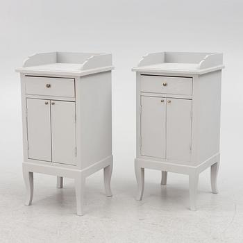 Bedside tables, a pair, first half of the 20th Century.