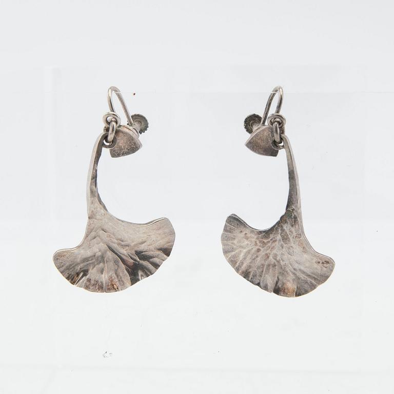 Earrings, a pair, silver, Rey Urban, Stockholm, 1972.