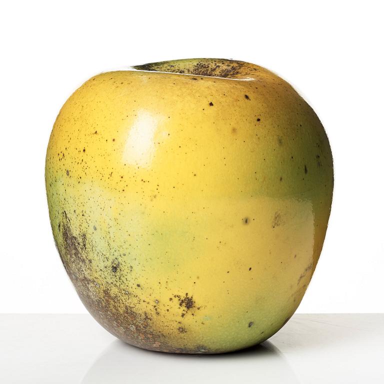 Hans Hedberg, a faience sculpture of an apple, Biot, France.