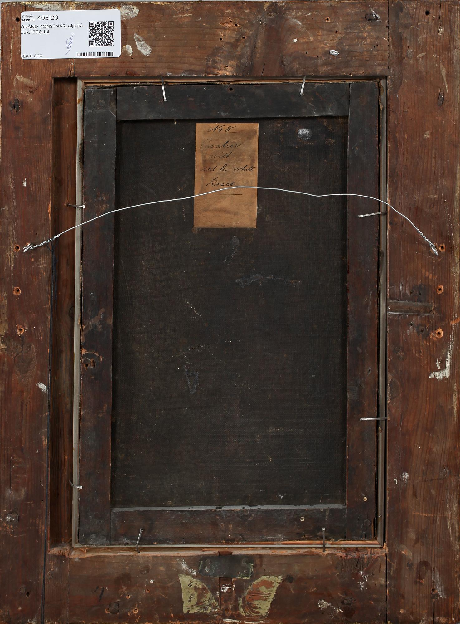 OKÄND KONSTNÄR, olja på duk, 1700-tal.