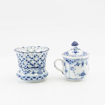 Service 6 pcs "Musselmalet Full Lace and Half Lace", Royal Copenhagen Denmark porcelain.