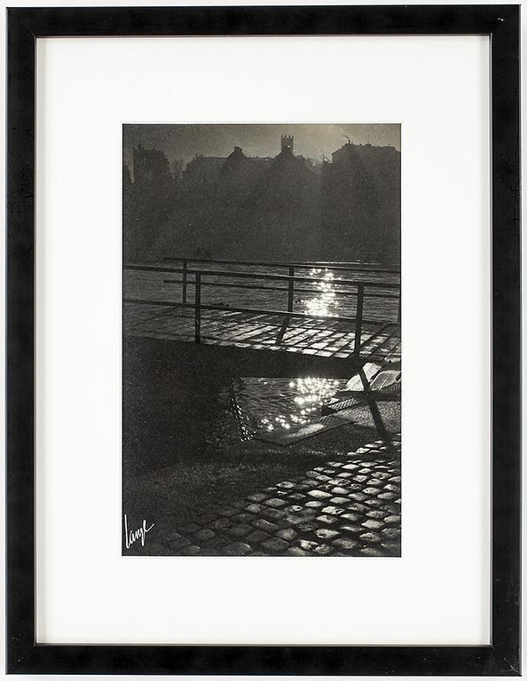 ÅKE LANGE, fotografi, silvergelatin, 1930-tal. "Skeppsbron".