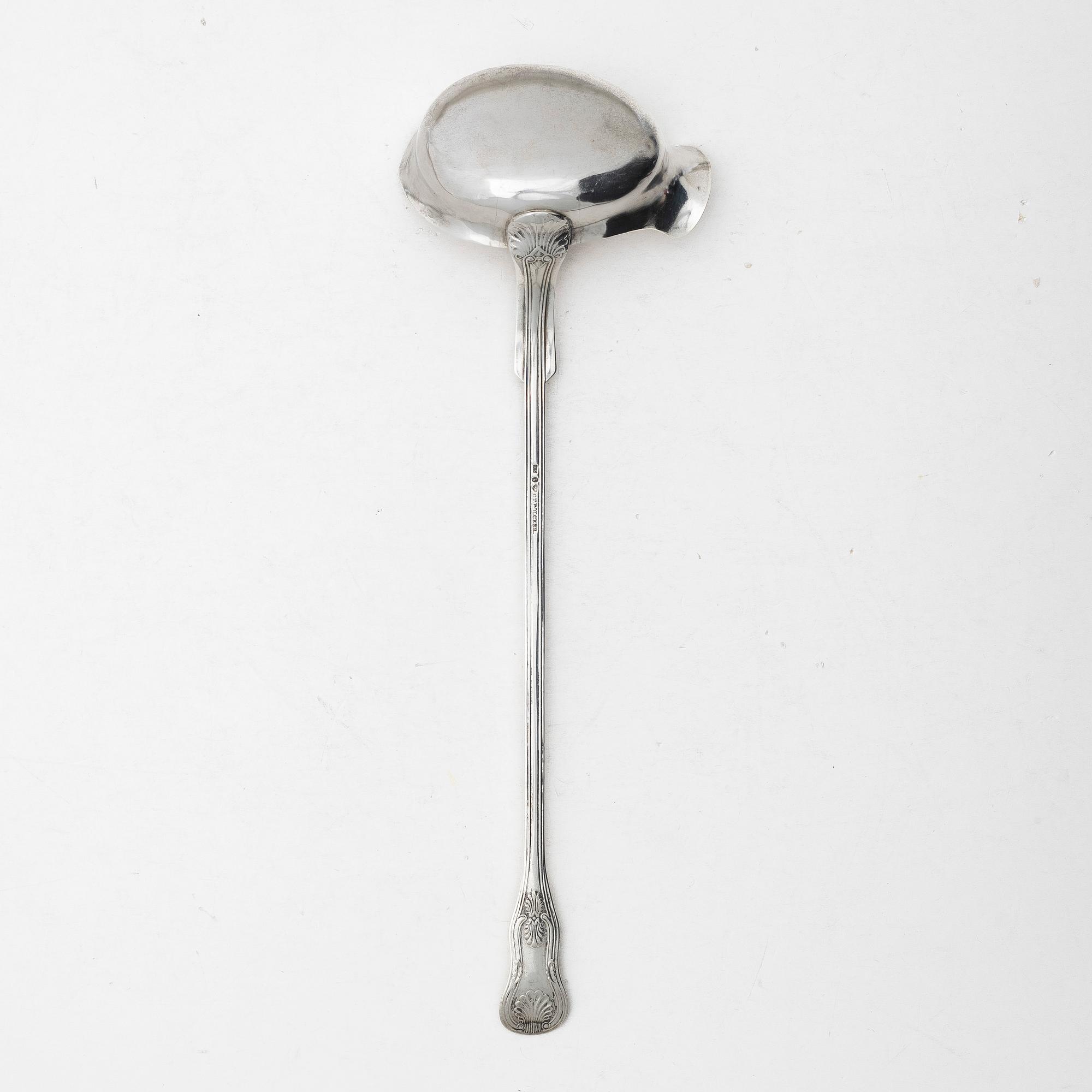 Gustaf Theodor Folcker, A Swedish silver soup ladle, mark of Gustaf Theodor Folcker, Stockholm 1855.