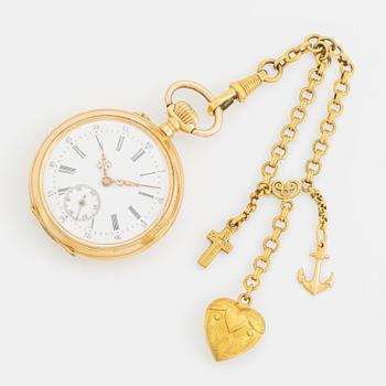 Pocket watch, 18K gold, 37 mm.