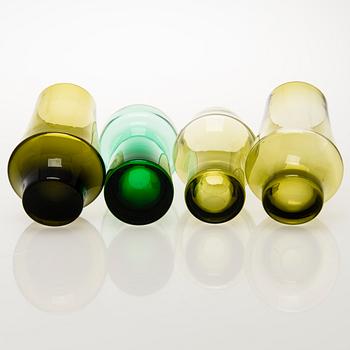 VASER, 8 st, glas, Riihimäen Lasi, Finland 1960-70-tal.