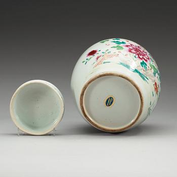 A famille rose jar with cover, Qing dynasty, Qianlong (1736-95).