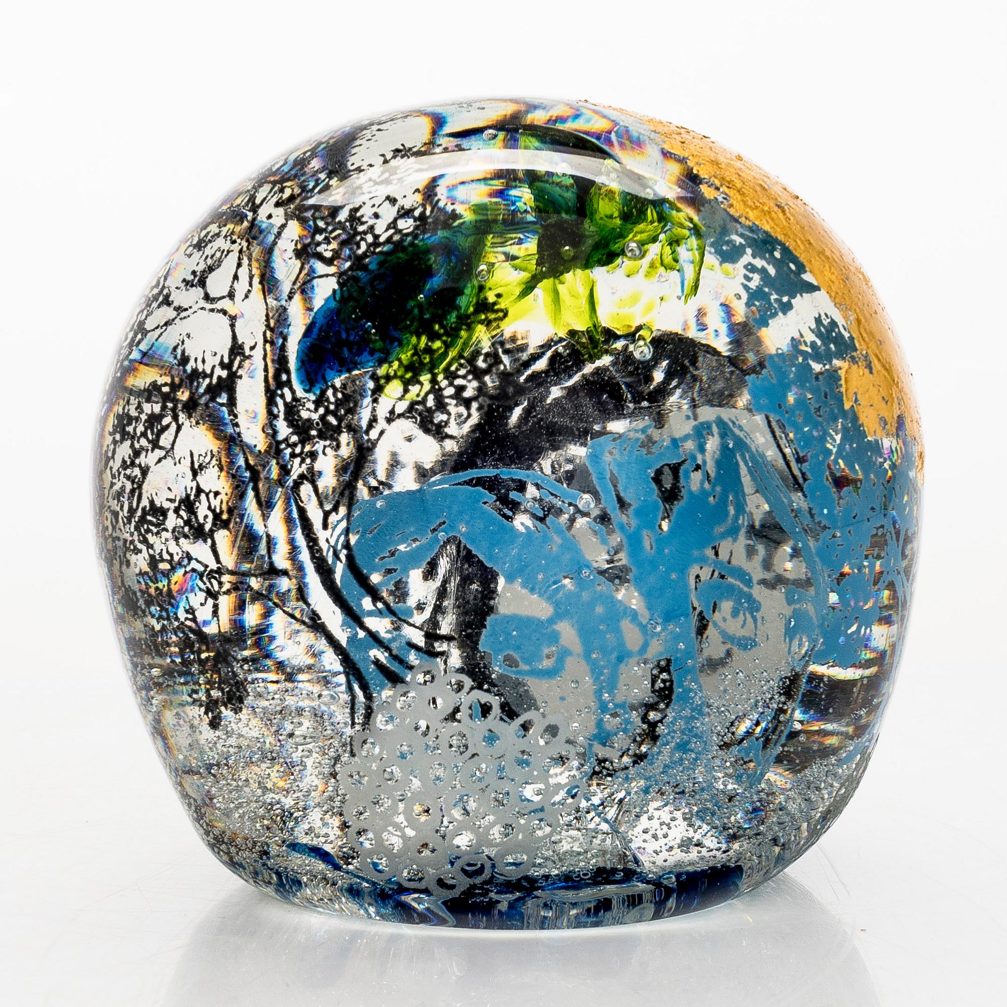Sini Majuri, unique, glass sculpture "When the Northern Lights Were Visible During the Day" signed 2023.