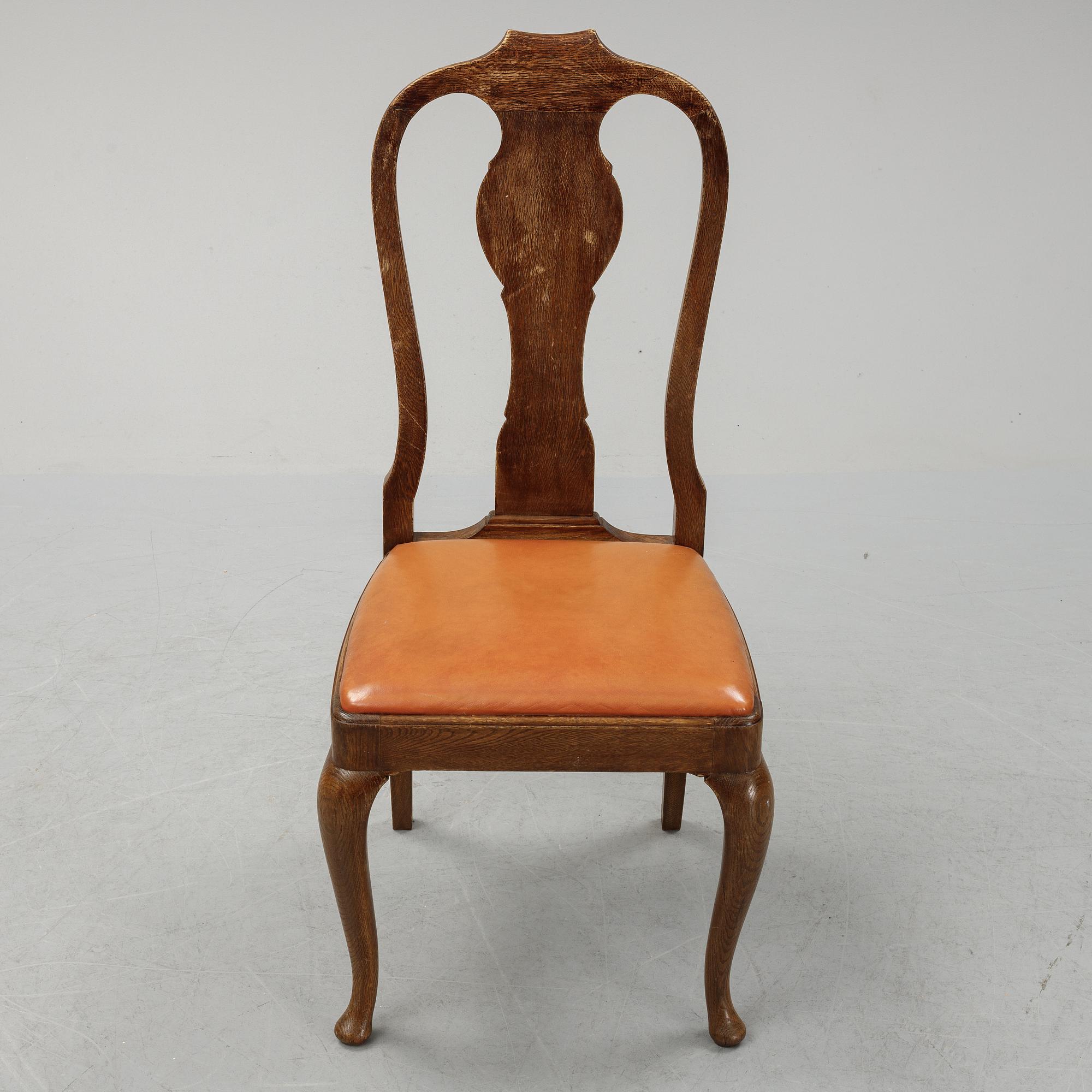 A set of six early 20th century  rococo-style chairs.