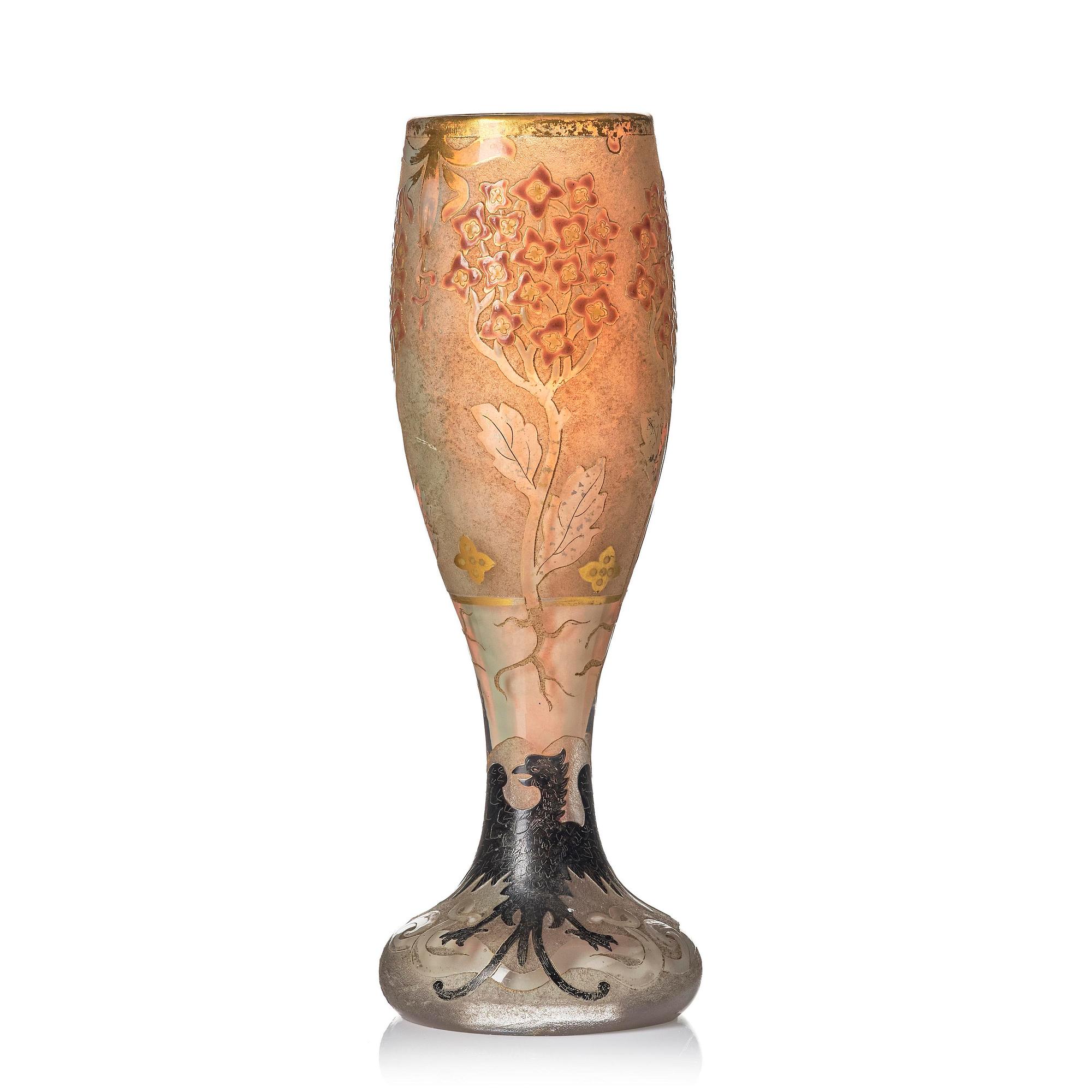 Daum Frères, an Art Nouveau cameo glass vase, Nancy, France.