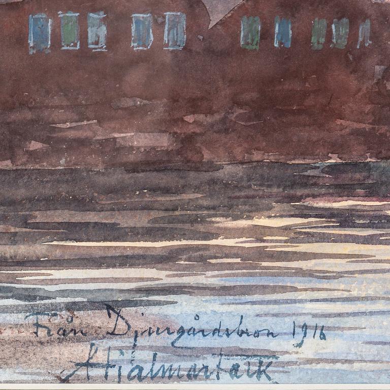 HJALMAR FALK, watercolour, signed and dated 1916.