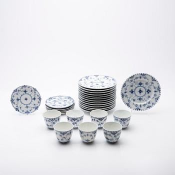 Royal Copenhagen, Service pieces, 20 pieces, porcelain, Blue Fluted, Denmark.