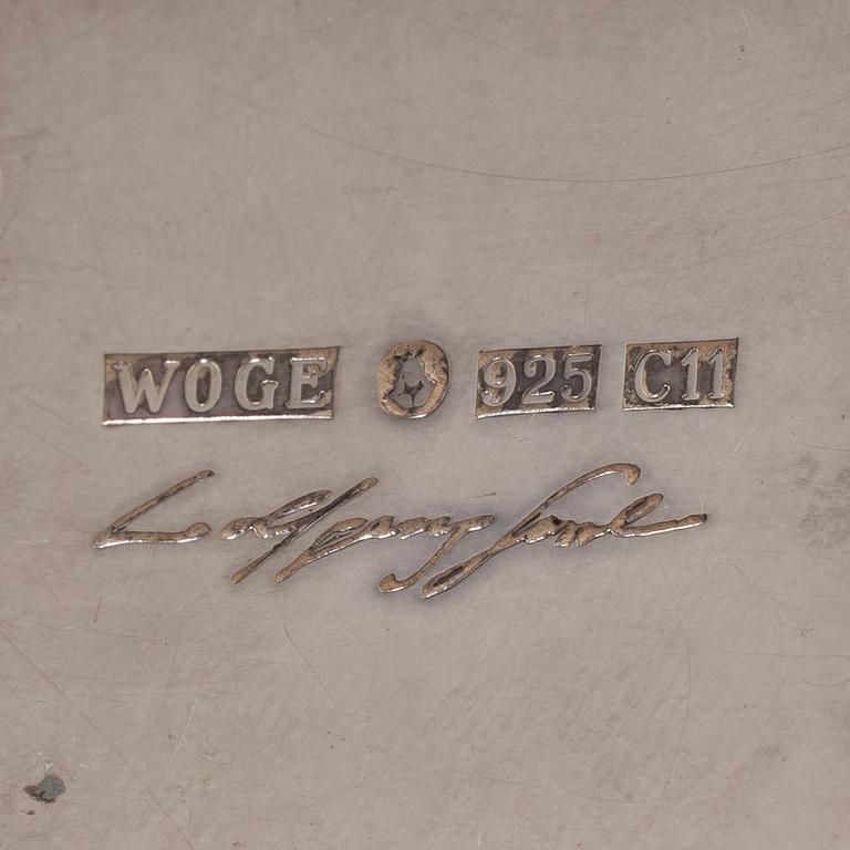 WOLFGANG GESSL, salt- och pepparkar samt vas/objekt, silver, Stockholm, 2000.