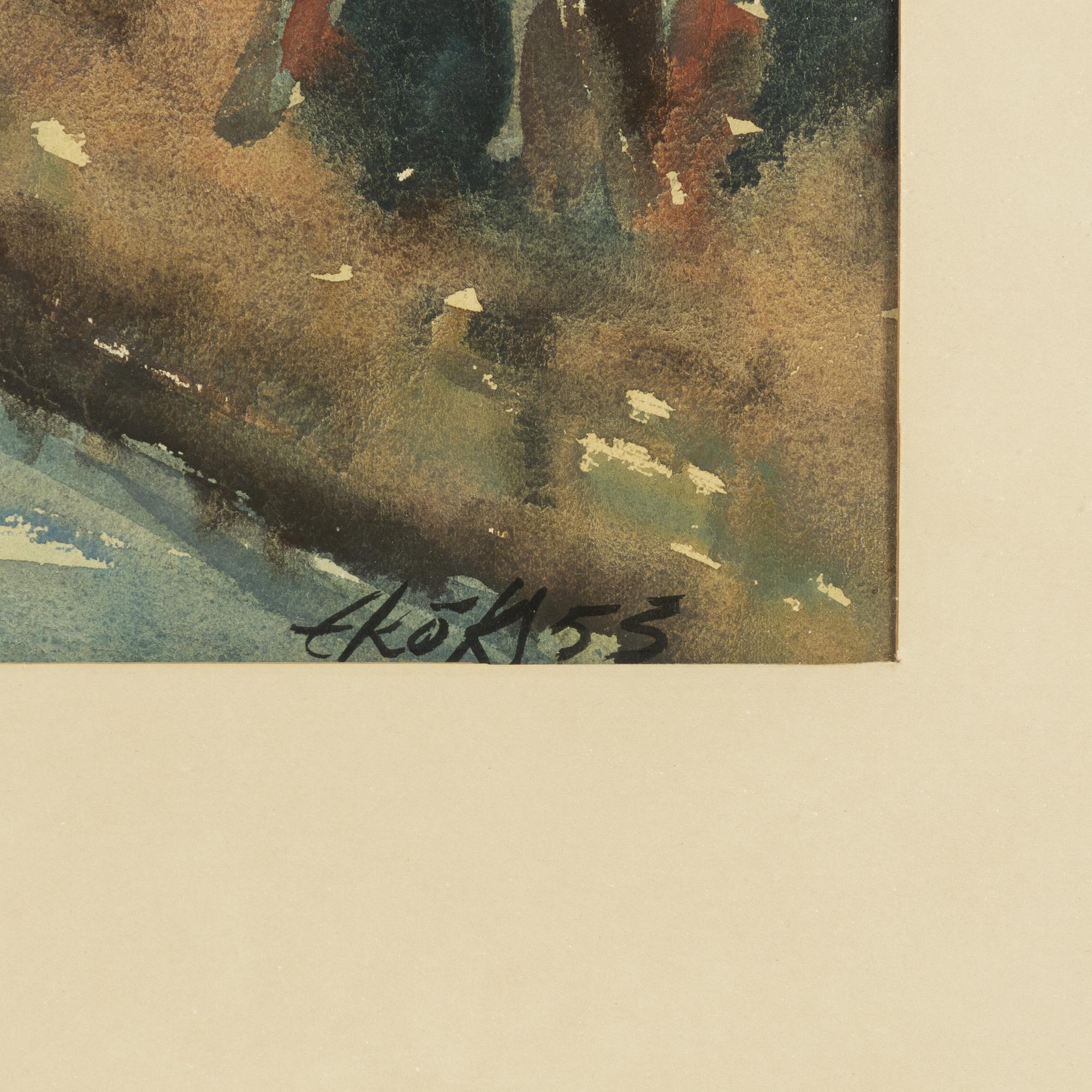 Endel Köks, Landscape with houses.