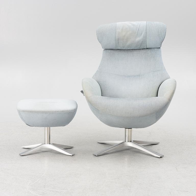 Jahn Aaamod, fåtölj med fotpall, Globe, Conform.
