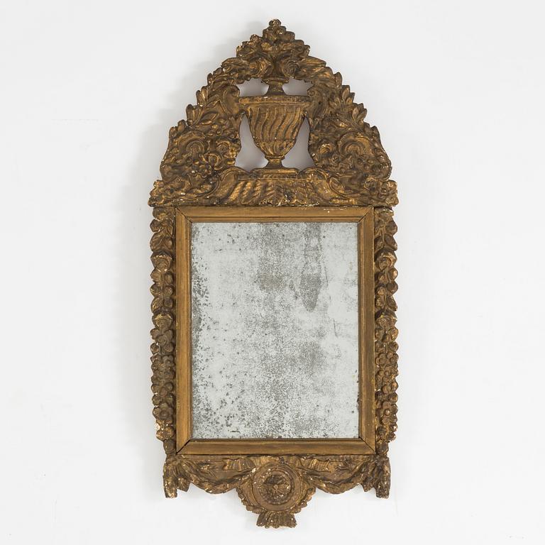 AN 18TH CENTURY MIRROR, probably French.