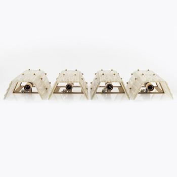 Carl Fagerlund, four wall lamps, Orrefors, Sweden, second half of the 20th century.